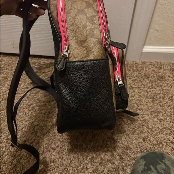 Coach Floral Print Signature Backpack & Wristlet - Brown/Pink - Picture 7 of 16